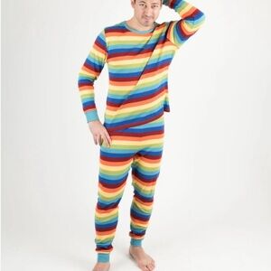 LEVERET RAINBOW COTTON Striped Pajama Set